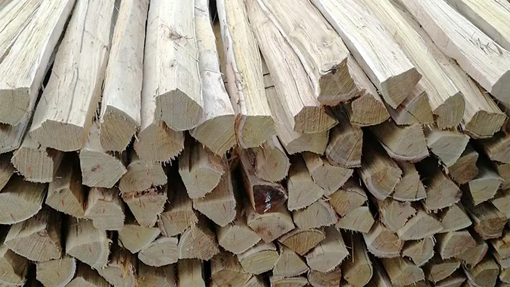 Spaltpfähle aus Robinienholz