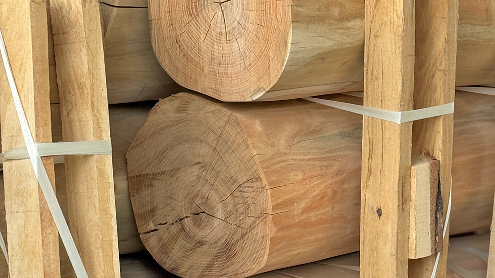 Q Timber Rundholz entsplintet aus Robinie